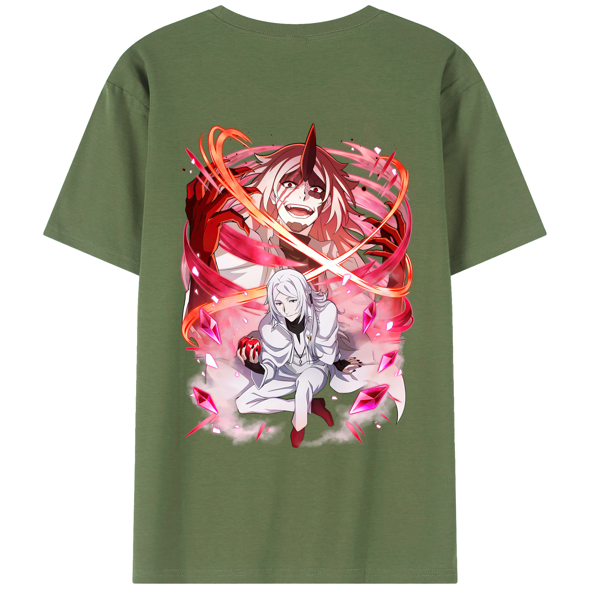 （画像用） 文豪ストレイドッグス Bungo Stray Dogs 綿100％ メンズ半袖Tシャツ（バックプリント） 通気性